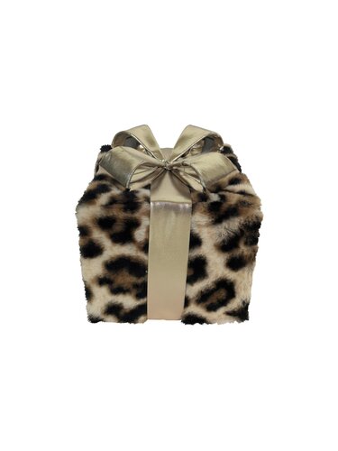 Kerstcadeaudoos maat S - Panter goud