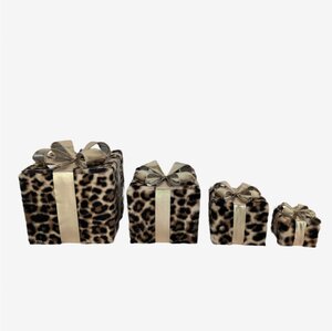 Kerstcadeaudoos - Panter goud 4-delig - afbeelding 1