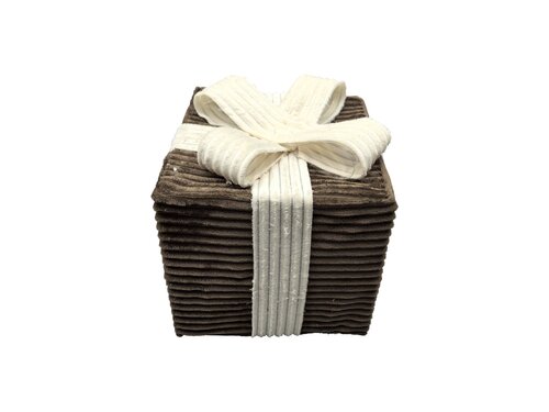 Kerstcadeaudoos ribstof maat M - Bruin/beige - afbeelding 1
