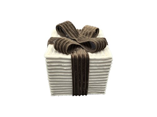 Kerstcadeaudoos ribstof maat S - Beige/bruin - afbeelding 1