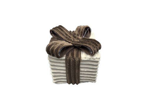 Kerstcadeaudoos ribstof maat XS - Beige/bruin - afbeelding 1