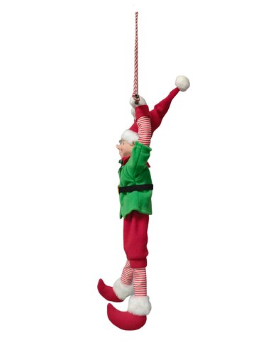 Kerstelf hangend bewegende animatiepop H 65 cm excl. 3xAA - afbeelding 2