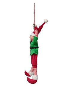 Kerstelf hangend bewegende animatiepop H 65 cm excl. 3xAA - afbeelding 2