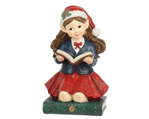 Kerstelf kunststof - B17,5xH36,3cm Rood