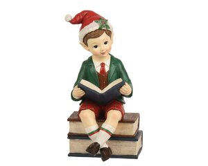 Kerstelf kunststof - B23,5xH41cm Rood - afbeelding 1