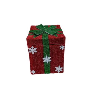 Kerstfiguur cadeau met kerstman LED - L25xB25xH50cm per stuk (Rood, Groen en Geel) - afbeelding 2