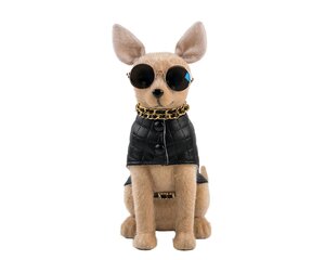 Kerstfiguur hond kunstbont - H28cm Lichtbruin - afbeelding 3