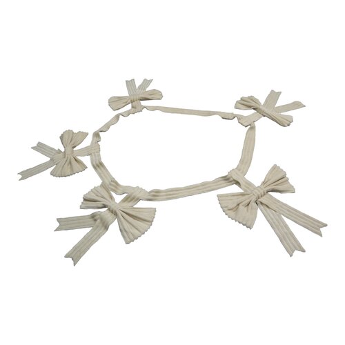 Kerstguirlande strikjes ribstof - L1,5m Beige