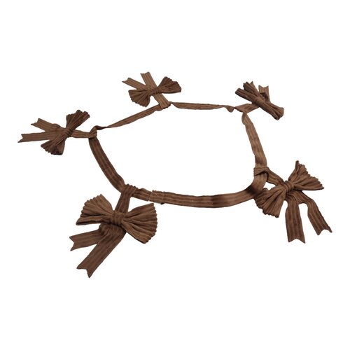 Kerstguirlande strikjes ribstof - L1,5m Bruin