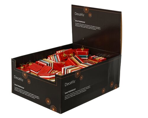 Kersthanger boekenstapel kunststof - B6,7xH7,9cm Meerkleurig - afbeelding 2