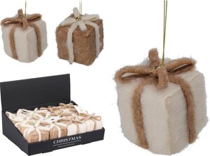 Kersthanger cadeau vilt, 2 soorten - H 7 cm