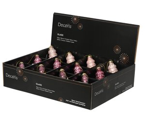 Kersthanger glas - D5,8xH13,2cm Roze per stuk - afbeelding 2