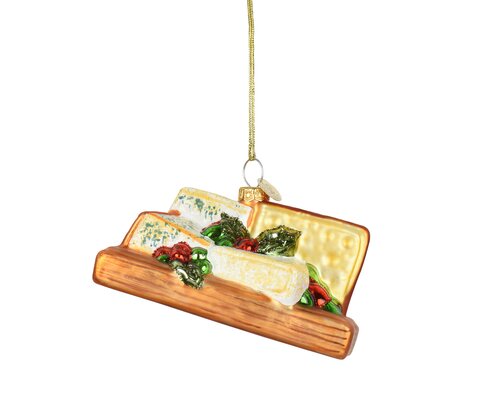 Kersthanger kaasplank glas - Meerkleurig