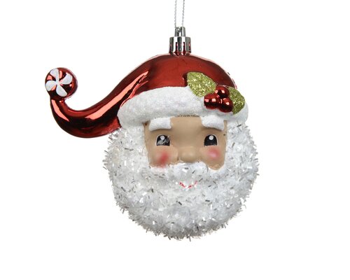 Kersthanger kerstman kunststof - H11cm Kerstrood - afbeelding 1