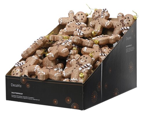 Kersthanger peperkoek kunststof - H10cm Bruin - afbeelding 2