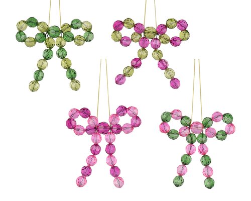 Kersthanger strik kunststof - H9,7cm Groen per stuk