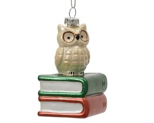 Kersthanger uil kunststof - B7,1xH9cm Meerkleurig - afbeelding 1