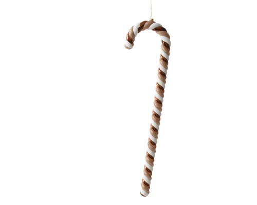 Kersthanger zuurstok kunststof - H33cm Espresso