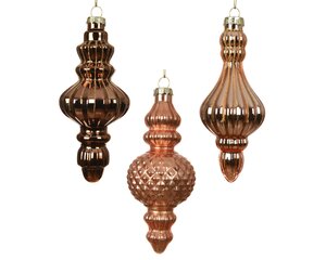 Kersthangers glas - D5,8xH13,2cm Brandy per stuk - afbeelding 1