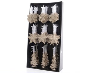 Kersthangers kunststof - B10,5xH10,5cm Champagne per stuk - afbeelding 2