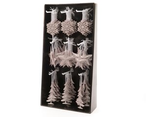 Kersthangers kunststof - B10,5xH10,5cm Poederroze per stuk - afbeelding 2