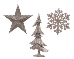 Kersthangers kunststof - B10,5xH10,5cm Poederroze per stuk - afbeelding 1