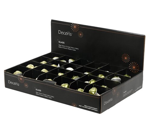 Kersthangers paddenstoel glas - D3,2xH4,1cm Dennengroen per stuk - afbeelding 2