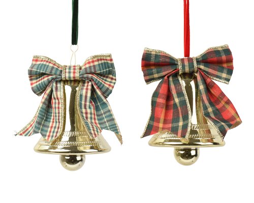 Kerstklok kunststof - D9xH10cm Goud per stuk