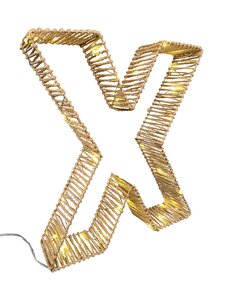 Kerstletters XMAS LED - H30cm Naturel - afbeelding 1