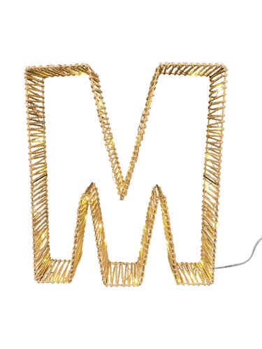 Kerstletters XMAS LED - H30cm Naturel - afbeelding 2