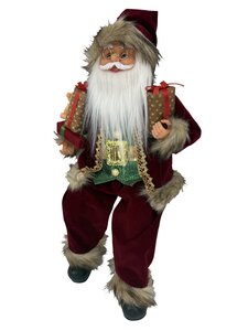 Kerstman mantel met cadeaus H 46 cm - afbeelding 2