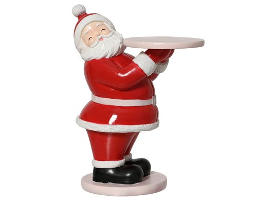 Kerstman met plateau kunststof - B33,5xH43,2cm Kerstrood