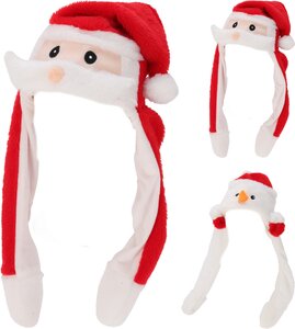 Kerstmuts 2 designs – Santa & Snowman – L 66 cm - afbeelding 1
