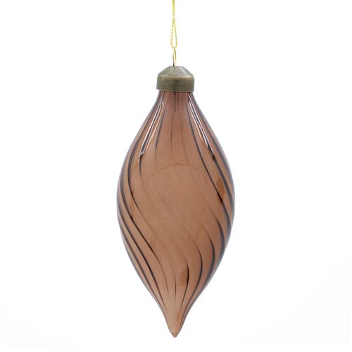 Kerstornament druppel glas gedraaid - D6xH13cm Amber