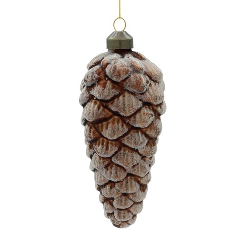 Kerstornament kegel suikerglans - D6xH13,5cm Bruin goud