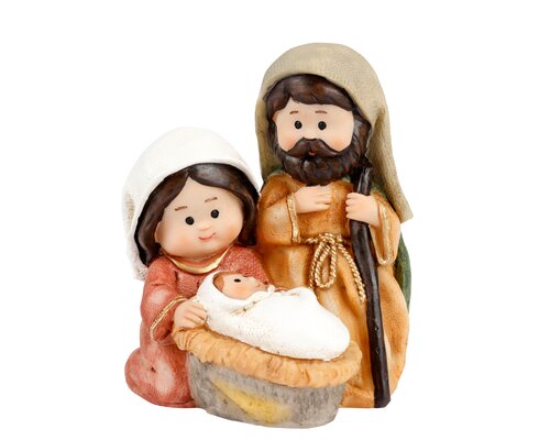 Kerststal kunststof - L10xH11,5cm Meerkleurig - afbeelding 1
