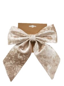 Kerststrik fluweel goud - B 24 x H 27 cm