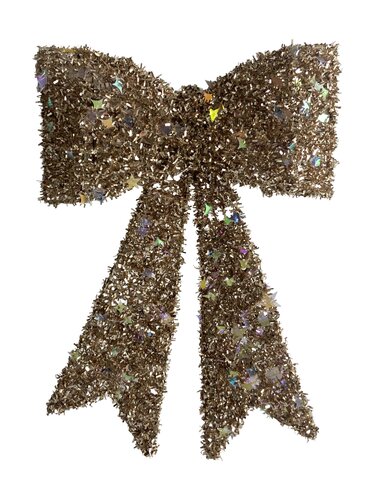 Kerststrik glitter - B18xH23cm Champagne