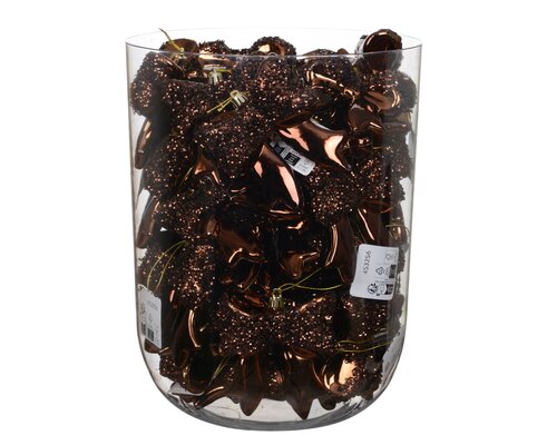 Kerststrik kunststof - H9,8cm Espresso - afbeelding 1
