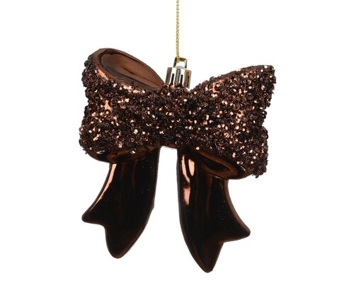 Kerststrik kunststof - H9,8cm Espresso - afbeelding 2
