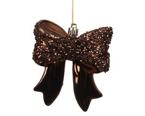 Kerststrik kunststof - H9,8cm Espresso - afbeelding 2