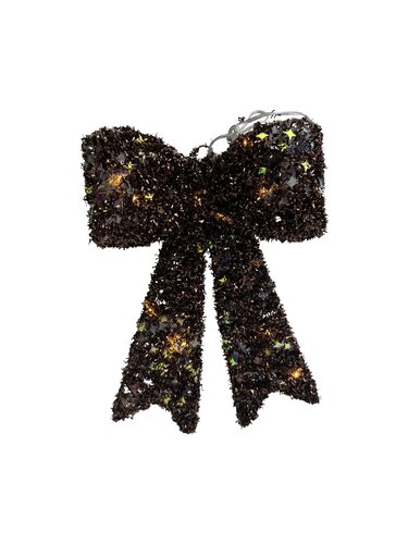 Kerststrik LED glitter - B18xH23cm Bruin