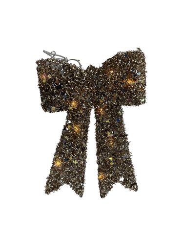 Kerststrik LED glitter - B18xH23cm Champagne