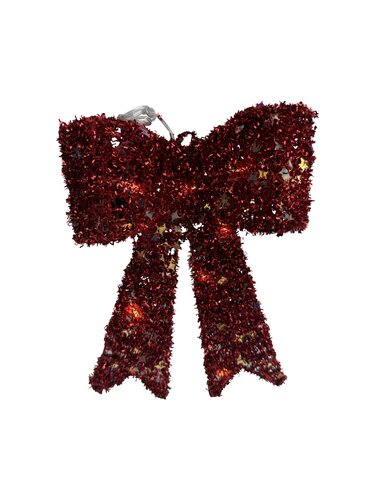 Kerststrik LED glitter - B18xH23cm Rood