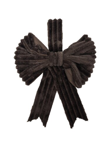 Kerststrik ribstof - B18xH28cm Bruin