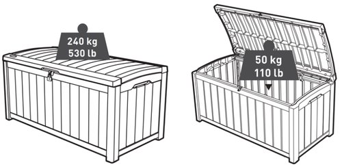 Keter Glenwood Opbergbox 390L grafiet - afbeelding 7
