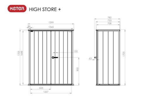Keter High-store plus Tuinkast grijs - afbeelding 5