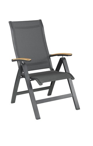 Kettler ALTURA CURVE faut. Verstelb met teak armdeel