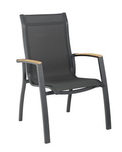 Kettler ALTURA CURVE stapelf. Met Teak armdeel