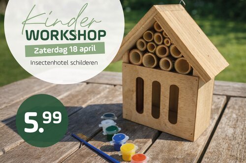 Kinderworkshop insectenhotel schilderen - Nuenen